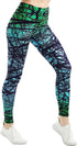 Women's Yoga Pants Printed Running Tights,Workout Running Leggings Tummy Control